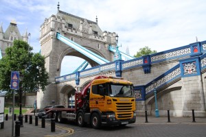 Metcalfe Plant Hire Road Haulage Division by Tower Bridge